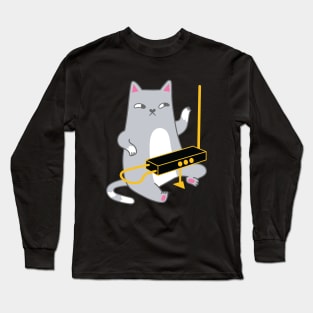 Theremin Cat - Full Front Long Sleeve T-Shirt